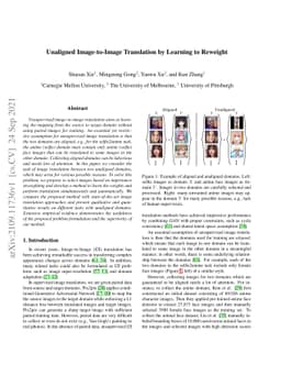 Unaligned Image-to-Image Translation by Learning to Reweight