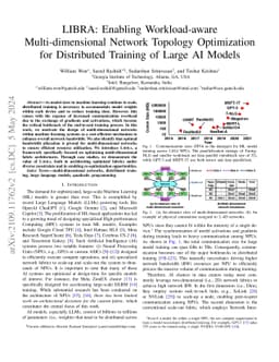 LIBRA: Enabling Workload-aware Multi-dimensional Network Topology
  Optimization for Distributed Training of Large AI Models