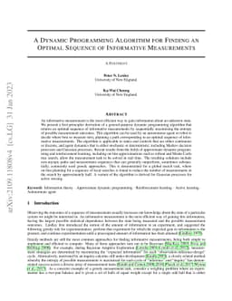 A Dynamic Programming Algorithm for Finding an Optimal Sequence of
  Informative Measurements