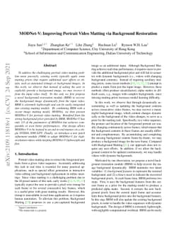 MODNet-V: Improving Portrait Video Matting via Background Restoration