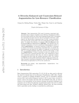 A Diversity-Enhanced and Constraints-Relaxed Augmentation for
  Low-Resource Classification
