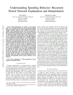 Understanding Spending Behavior: Recurrent Neural Network Explanation
  and Interpretation