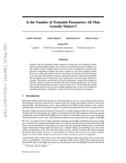Is the Number of Trainable Parameters All That Actually Matters?