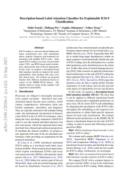 Description-based Label Attention Classifier for Explainable ICD-9
  Classification