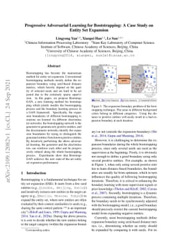 Progressive Adversarial Learning for Bootstrapping: A Case Study on
  Entity Set Expansion