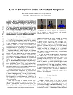 RMPs for Safe Impedance Control in Contact-Rich Manipulation