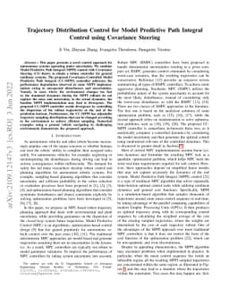 Trajectory Distribution Control for Model Predictive Path Integral
  Control using Covariance Steering