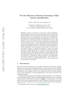 On the Fairness of Swarm Learning in Skin Lesion Classification