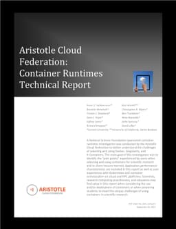 Aristotle Cloud Federation: Container Runtimes Technical Report