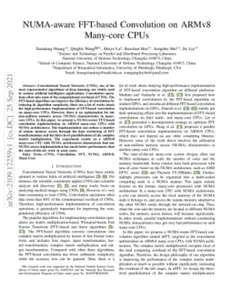 NUMA-aware FFT-based Convolution on ARMv8 Many-core CPUs