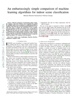 An embarrassingly simple comparison of machine learning algorithms for
  indoor scene classification