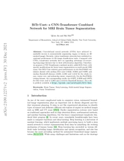 BiTr-Unet: a CNN-Transformer Combined Network for MRI Brain Tumor
  Segmentation