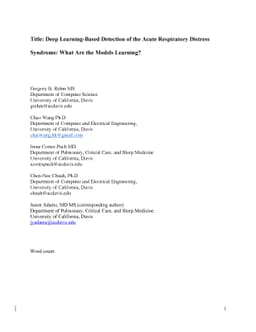 Deep Learning-Based Detection of the Acute Respiratory Distress
  Syndrome: What Are the Models Learning?