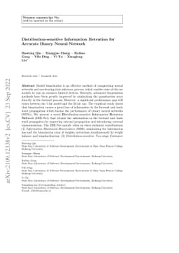 Distribution-sensitive Information Retention for Accurate Binary Neural
  Network
