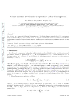 Cramér moderate deviations for a supercritical Galton-Watson process