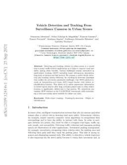 Vehicle Detection and Tracking From Surveillance Cameras in Urban Scenes