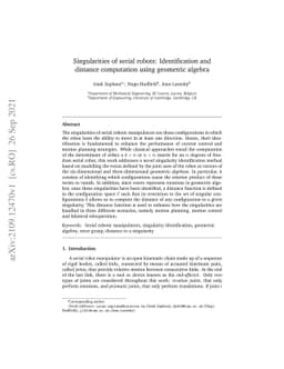 Singularities of serial robots: Identification and distance computation
  using geometric algebra