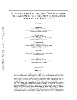 Physics-informed Convolutional Neural Networks for Temperature Field
  Prediction of Heat Source Layout without Labeled Data