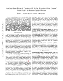 Anytime Game-Theoretic Planning with Active Reasoning About Humans'
  Latent States for Human-Centered Robots