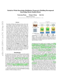 Partial to Whole Knowledge Distillation: Progressive Distilling
  Decomposed Knowledge Boosts Student Better
