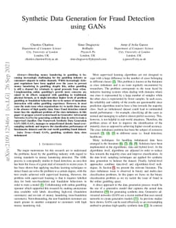 Synthetic Data Generation for Fraud Detection using GANs