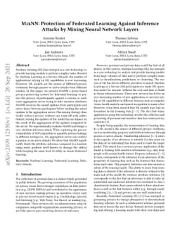 MixNN: Protection of Federated Learning Against Inference Attacks by
  Mixing Neural Network Layers
