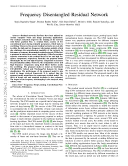 Frequency Disentangled Residual Network