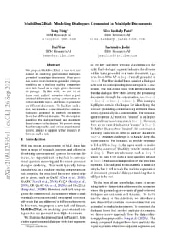 MultiDoc2Dial: Modeling Dialogues Grounded in Multiple Documents