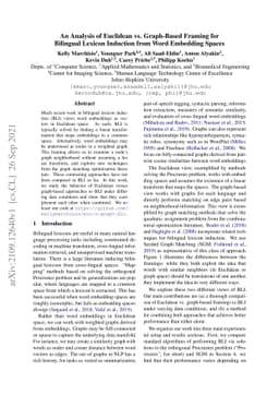 An Analysis of Euclidean vs. Graph-Based Framing for Bilingual Lexicon
  Induction from Word Embedding Spaces