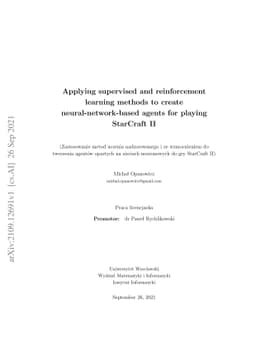 Applying supervised and reinforcement learning methods to create
  neural-network-based agents for playing StarCraft II