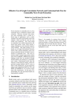Effective Use of Graph Convolution Network and Contextual Sub-Tree
  forCommodity News Event Extraction