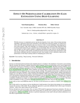 Effect Of Personalized Calibration On Gaze Estimation Using
  Deep-Learning