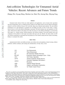 Anti-collision Technologies for Unmanned Aerial Vehicles: Recent
  Advances and Future Trends