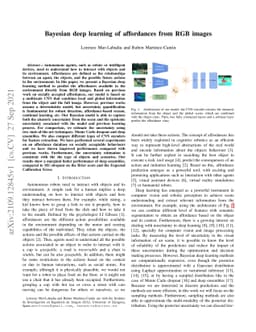 Bayesian deep learning of affordances from RGB images