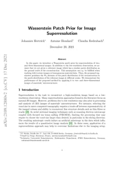 Wasserstein Patch Prior for Image Superresolution