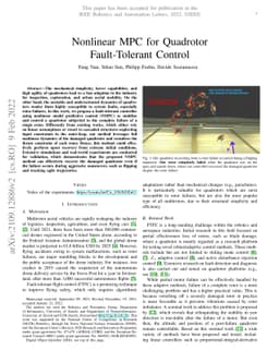 Nonlinear MPC for Quadrotor Fault-Tolerant Control