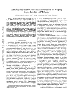 A Biologically-Inspired Simultaneous Localization and Mapping System
  Based on LiDAR Sensor