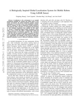 A Biologically Inspired Global Localization System for Mobile Robots
  Using LiDAR Sensor