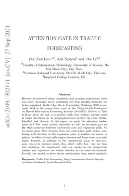 Attention Gate in Traffic Forecasting