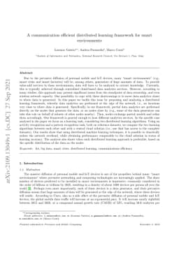 A communication efficient distributed learning framework for smart
  environments