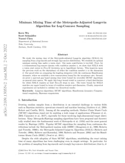 Minimax Mixing Time of the Metropolis-Adjusted Langevin Algorithm for
  Log-Concave Sampling