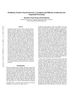 Oscillatory Fourier Neural Network: A Compact and Efficient Architecture
  for Sequential Processing