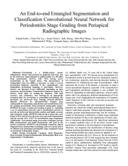 An End-to-end Entangled Segmentation and Classification Convolutional
  Neural Network for Periodontitis Stage Grading from Periapical Radiographic
  Images