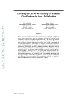 Speeding-up One-vs-All Training for Extreme Classification via Smart
  Initialization