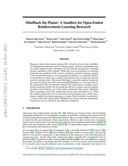 MiniHack the Planet: A Sandbox for Open-Ended Reinforcement Learning
  Research