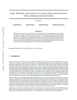 SAU: Smooth activation function using convolution with approximate
  identities