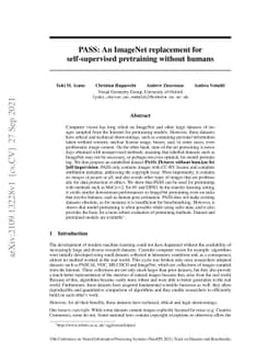 PASS: An ImageNet replacement for self-supervised pretraining without
  humans