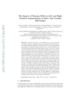 The Impact of Domain Shift on Left and Right Ventricle Segmentation in
  Short Axis Cardiac MR Images