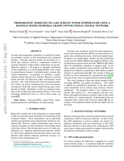 Probabilistic modeling of lake surface water temperature using a
  Bayesian spatio-temporal graph convolutional neural network
