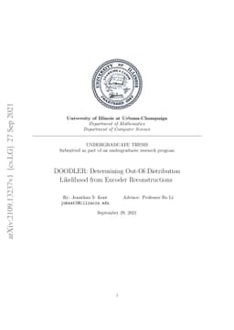 DOODLER: Determining Out-Of-Distribution Likelihood from Encoder
  Reconstructions